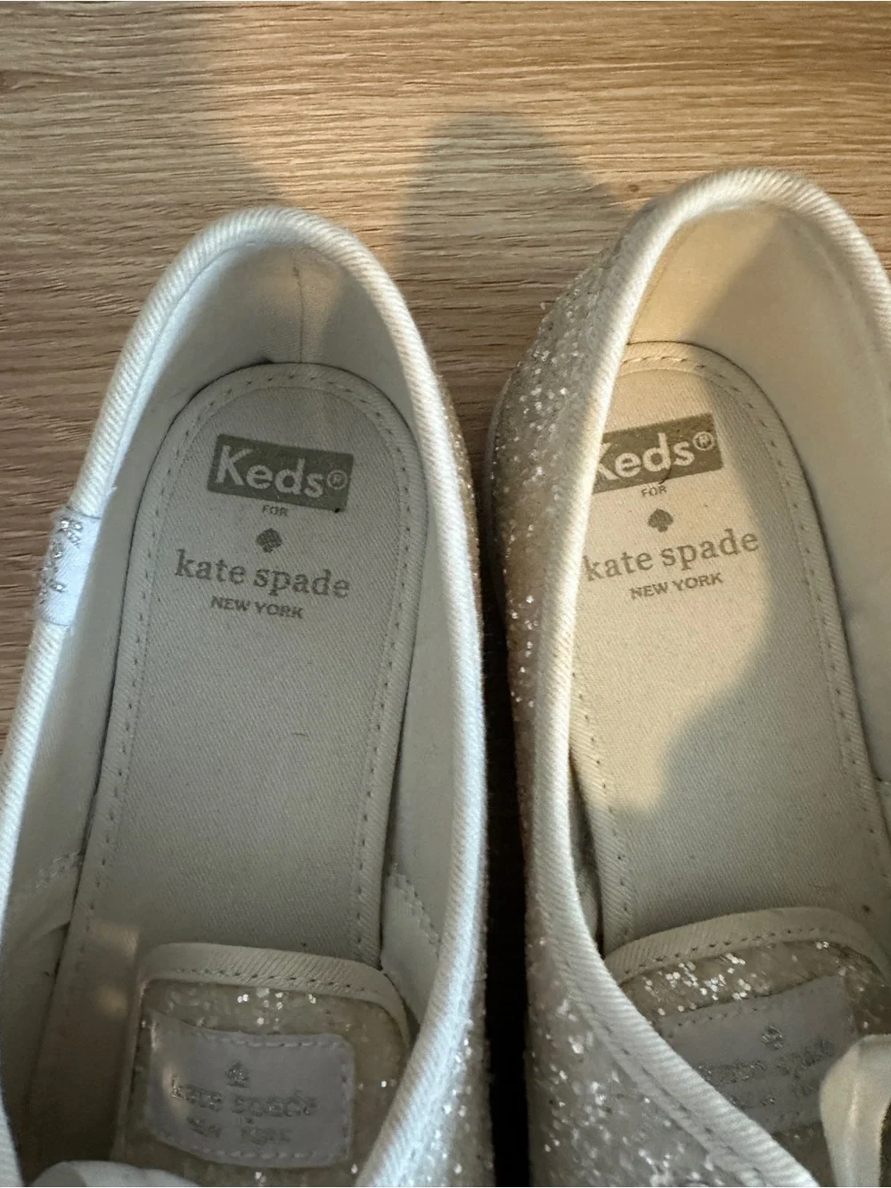 kate spade x keds white Glitter Ribbon laces Low-Top Sneakers